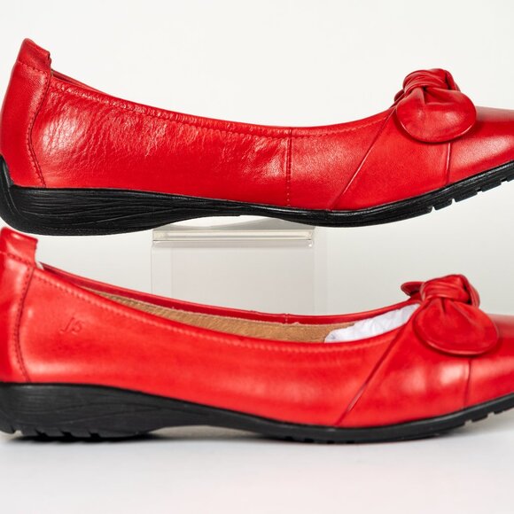 Josef Seibel Fenja 01 Comfy Leather Flats Red Womens Size US 6-6.5 EU 37 NIB - Picture 2 of 11